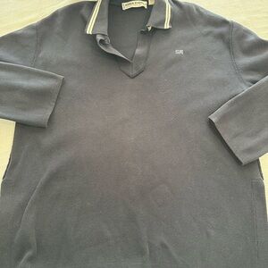 Sonia Rykiel Dark Blue Polo with Striped Collar